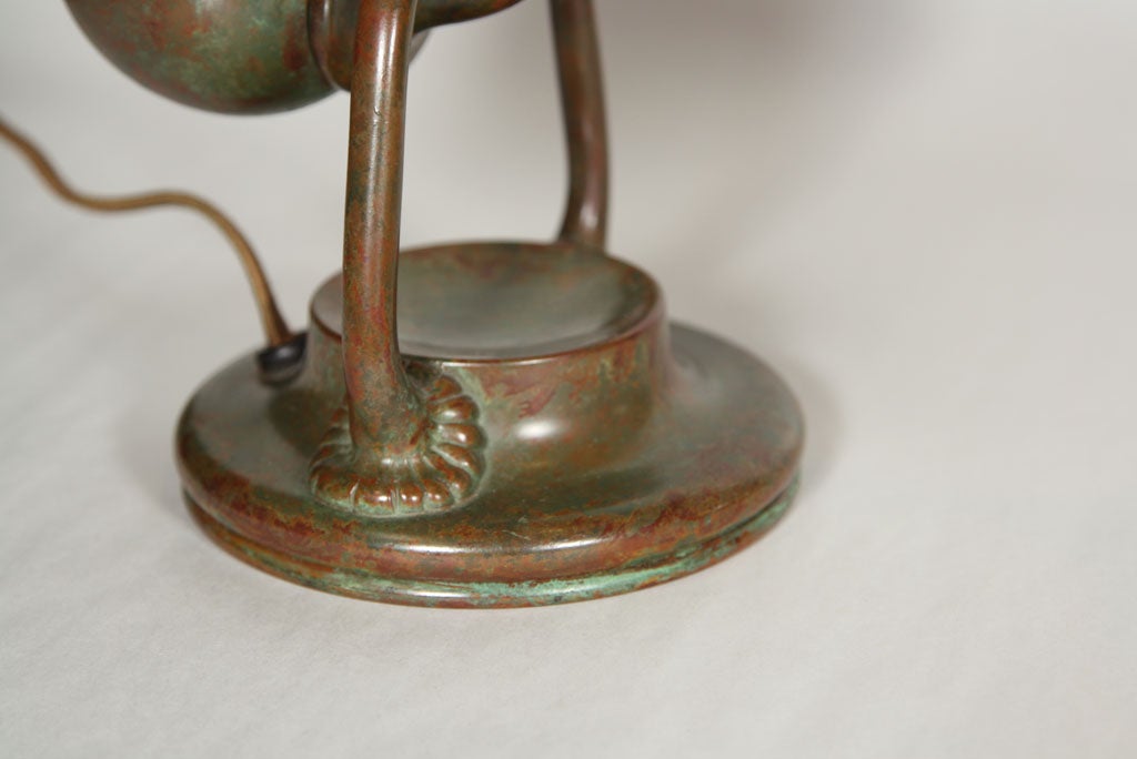 Bronze Tiffany Studios Counterbalance Desk Lamp Damascene Shade